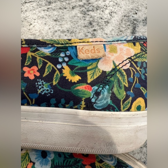 RIFLE PAPER Co. 🌺 KEDS -Sneakers / SlipOns , Blue, Green & Pink Floral Design - Picture 8 of 9